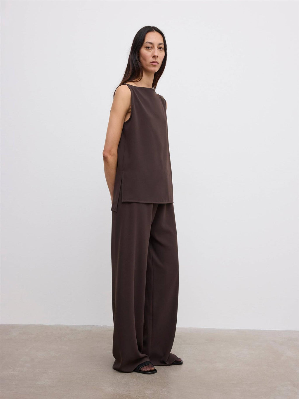 Sleeveless Crepe Top