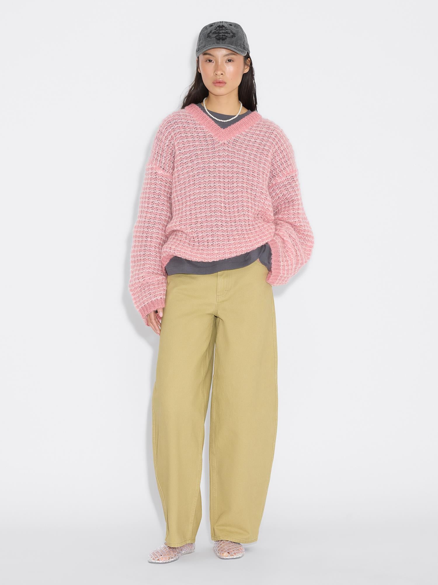 Boxy Mohair V-Neck